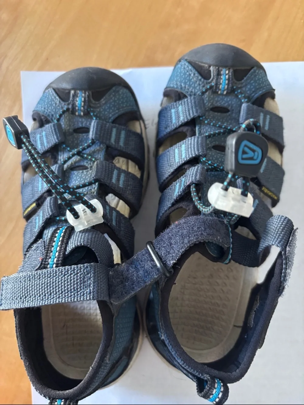 Keen Kids Navy Blue Closed-Toe Sport Sandals with Teal Stitching size 11 US
